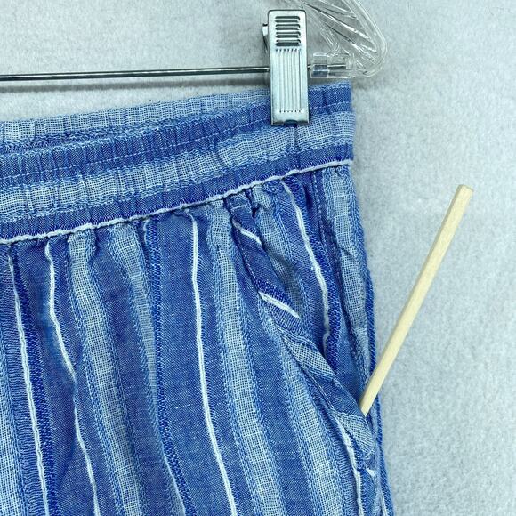 TOMMY BAHAMA Pants Womens S Santiago Striped Linen Blend Lounge Drawstring Blue - Picture 5 of 12